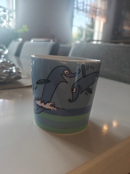 Arabia Muumi muki delfiini / uimahyppy sininen 2kpl