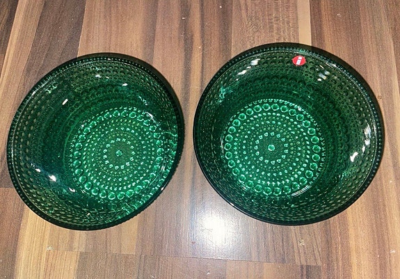 Iittala Kastehelmi kulhot vihreä lasi