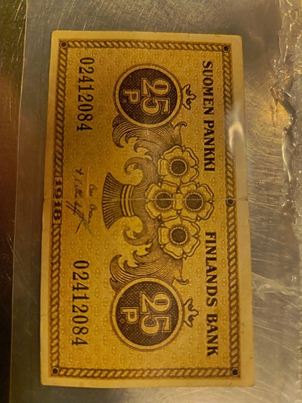 Suomen Pankki 25 penniä seteli