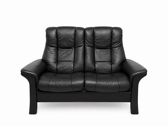 Ekornes Stressless 2-istuttava musta nahkasohva