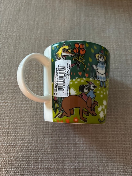 Arabia Muumi Tove 100 -muki vihreä tarralla
