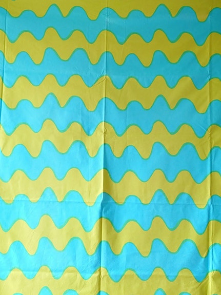 Marimekko Pikku Lokki turkoosi - keltainen kangas