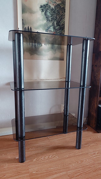 Lasi/metalli hylly (hifi)