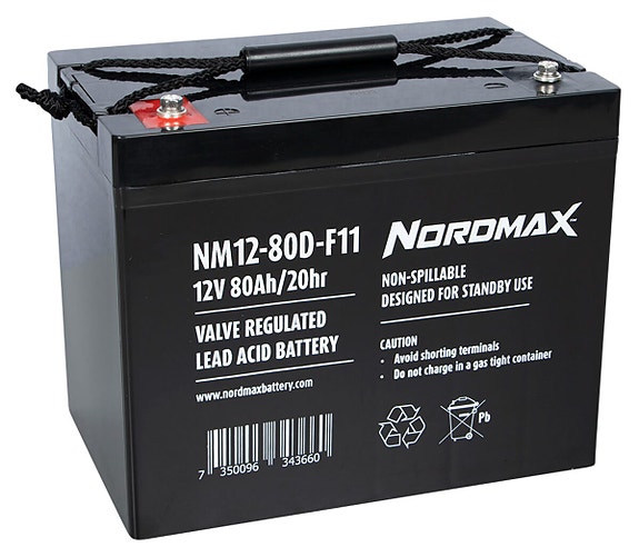 Nordmax AGM Akku, 12 V, 80 Ah