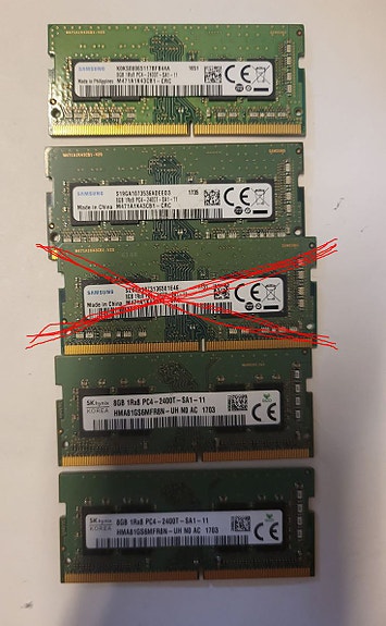 8GB DDR4 SODIMM 2400MHz laptop RAM-muistikampoja (Samsung / SK hynix)
