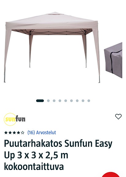Vuokrataan telttakatos, kokoontaitettava pöytä ja pumpputermokset