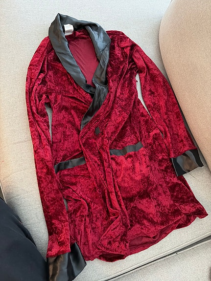Punainen ”Hugh Hefner”- aamutakki S