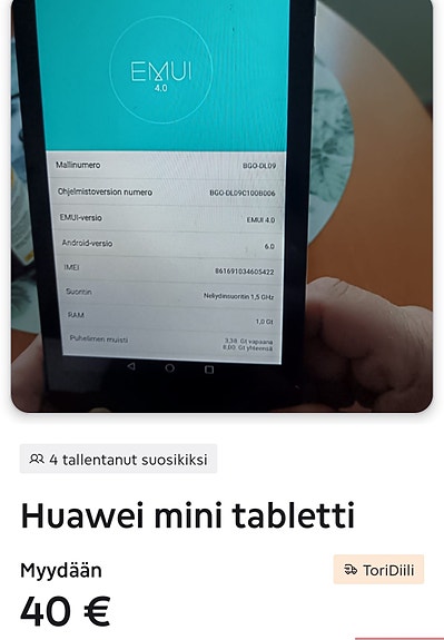 Huawei mini tabletti