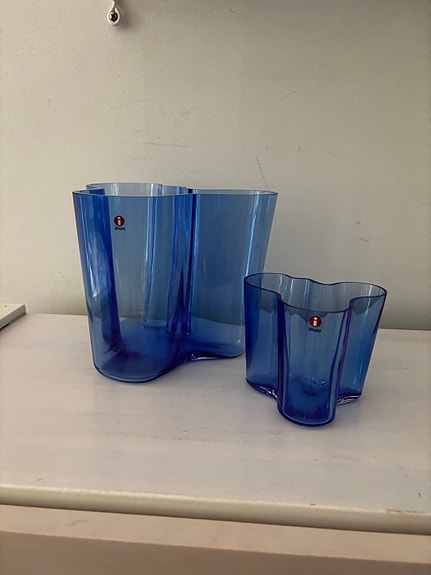 Iittala Aalto maljakot sininen, 2 kpl