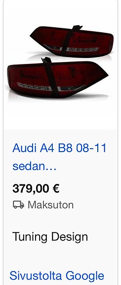 Audi A4 B8 2008–2011 sedan les takavalot