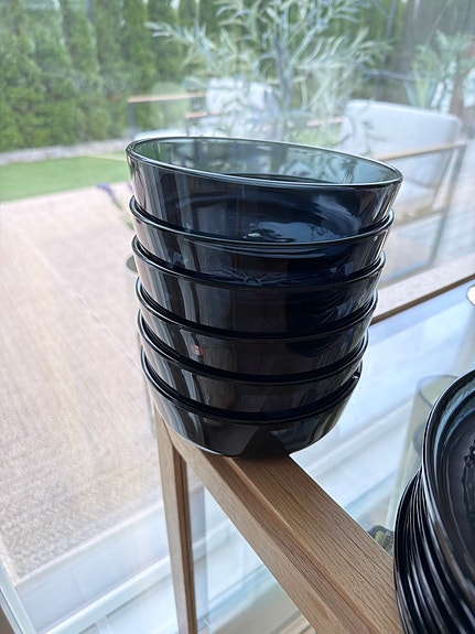 Iittala Essence kulhot (3kpl) tummanharmaa lasi