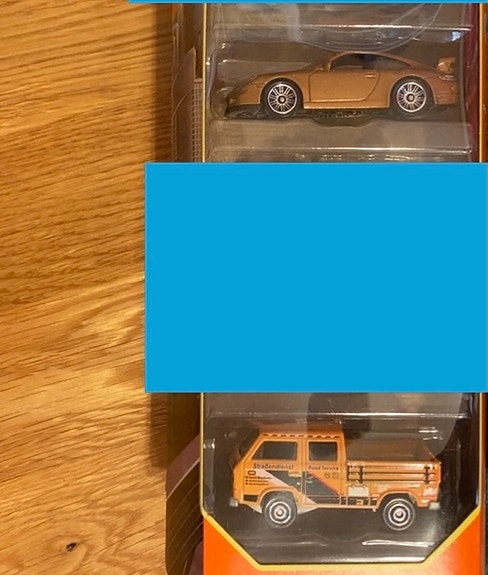 Matchbox Autobahn Express V Porsche 911 GT3 ja 90 Volkswagen T3 Crew Cab.