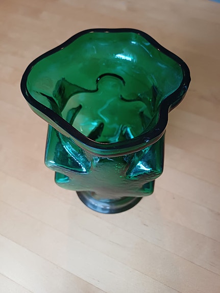 Riihimäen lasi Kasperi maljakko vihreä