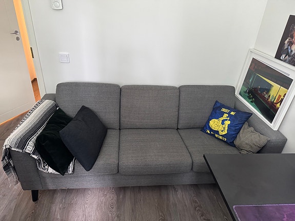 3-istuttava harmaa sohva