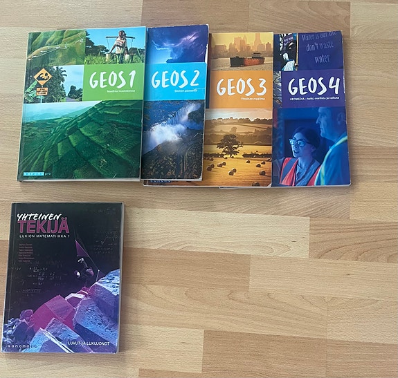 Annetaan lukion oppikirjat GEOS 1–4 ja Tekijä 1