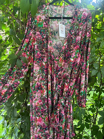 Kaiko Wrap Dress, Blooming Forest Bright XL