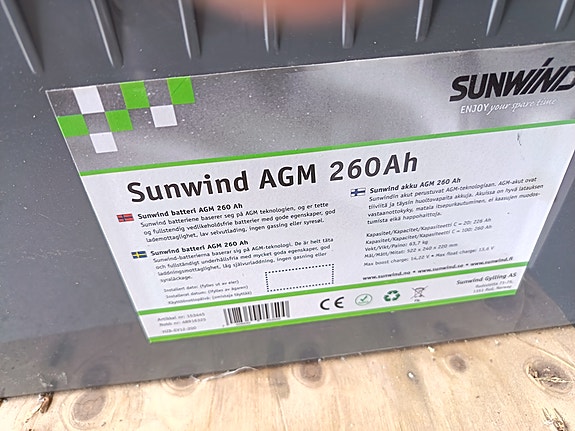 AGM-akku Sunwind 265 Ah 2kpl
