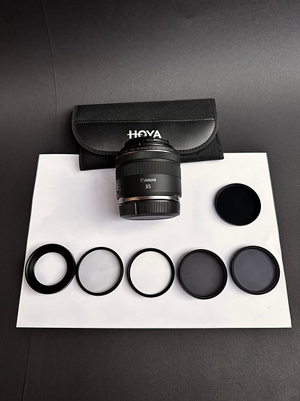 Canon RF 35mm f1.8 IS STM Macro + vastavalosuoja ja black mist filter