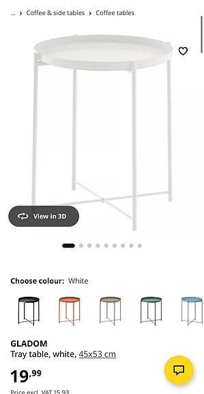 IKEA GLADOM sivupöytä/tarjotinpöytä