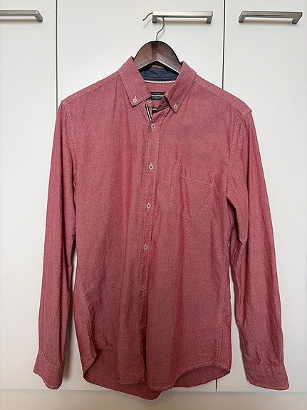 Miesten vaaleanpunainen kauluspaita dressmann, koko slim fit M