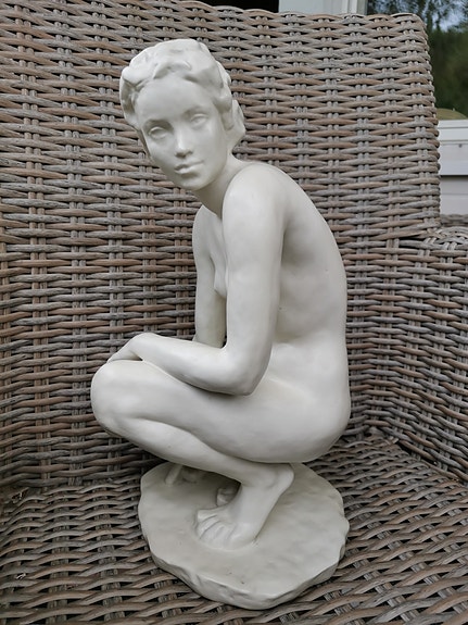Vanha  posliini patsas / figuuri, Rosenthal Die Hockende