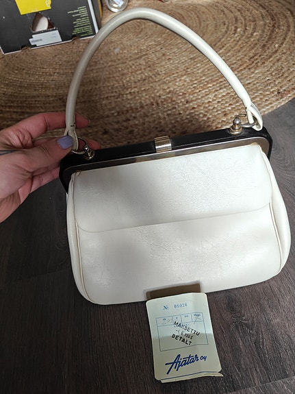 Aito vintage nahkalaukku Matti Luoma