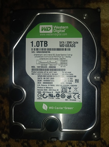 WD 1 TB kiintolevy