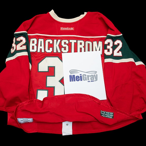 Nicklas Bäckström Minnesota Wild Game Worn Reebok Edge -pelipaita, MeiGray