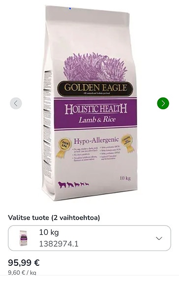 Hypoallergeenista koiranruokaa