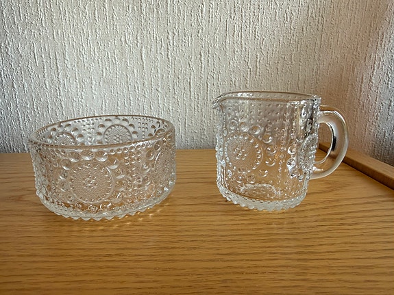 Riihimäen lasi Grapponia sokerikko ja kermakko