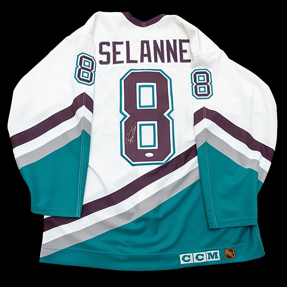 Teemu Selänne Anaheim Mighty Ducks CCM Center Ice "Made in Canada" nimmarilla