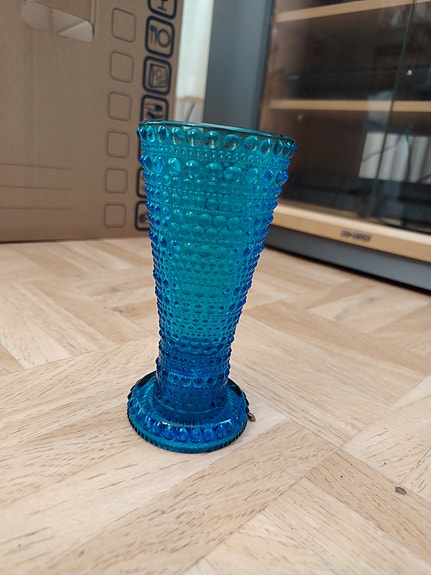 Iittala Kastehelmi sininen lasimaljakko