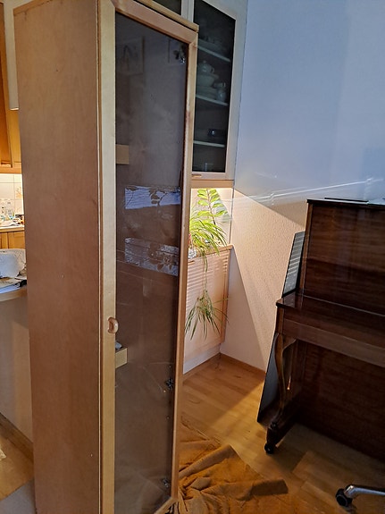 Vitriinikaappi tai kirjahylly lasiovella