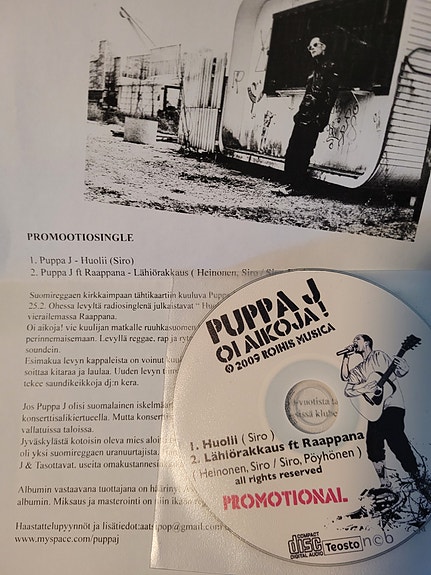 Puppa J - Oi Aikoja! Promo CDS + liite