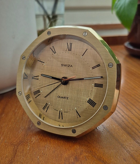 SWIZA S.A. Swiss made vintage pöytäkello messinki kello