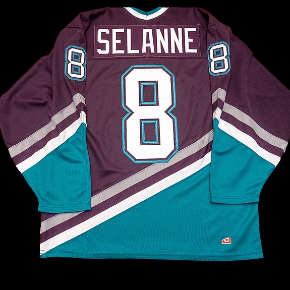 Teemu Selanne Anaheim Mighty Ducks CCM -fanoipaita, jälkikustomoitu