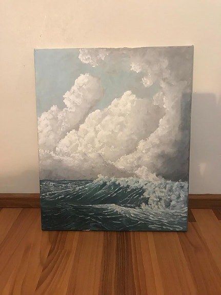 Canvas taulu pilvet ja meri