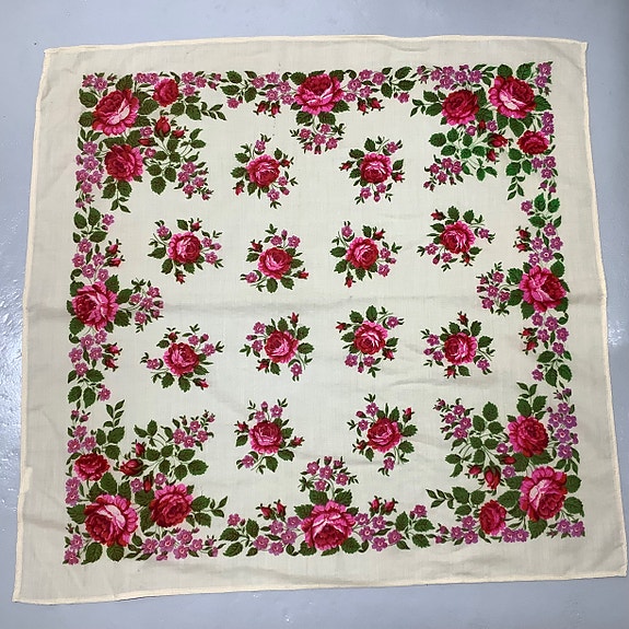 Vintage villahuivi koko 90 x 92 cm