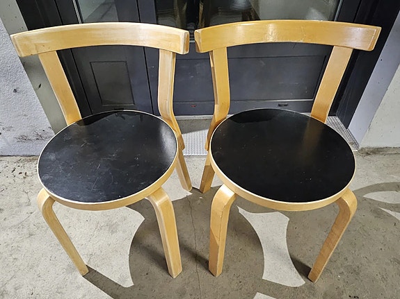 Artek 68 tuoli musta linoleum (3kpl)