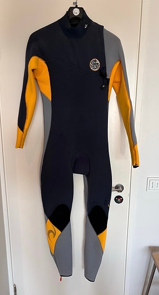 Rip Curl E-Bomb 3/2 Pro märkäpuku L musta keltainen harmaa