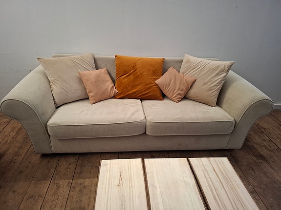Askon beige 3 istuttava sohva