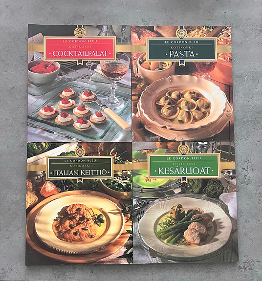 Le cordon bleu kirjat: cocktailpalat, pasta, italialainen keittiö ja kalaruoat
