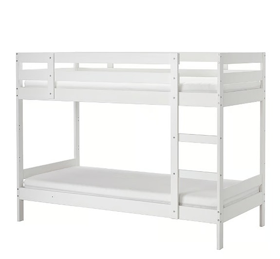 Ikea MYDAL valkoinen kerrossänky 90x200