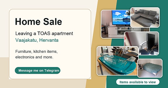 Leaving a TOAS apartment and selling my home items. See the link in description