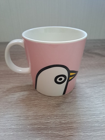 Oiva Toikka Iittala muki vaaleanpunainen