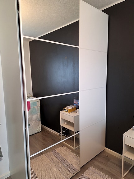 VARATTU IKEA PAX liukuovet, valkoinen peililasi/2-puolinen valkoinen