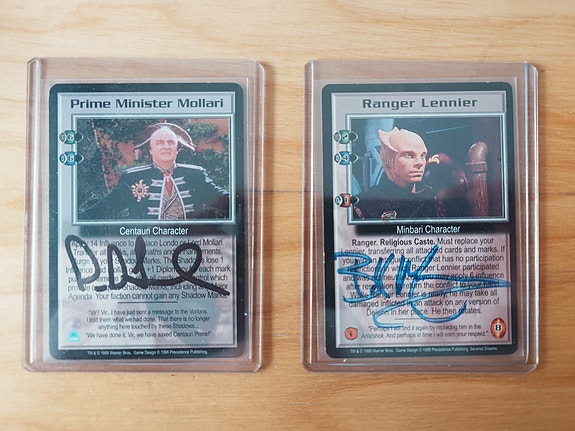 Babylon 5 CCG autographed embossed kortteja
