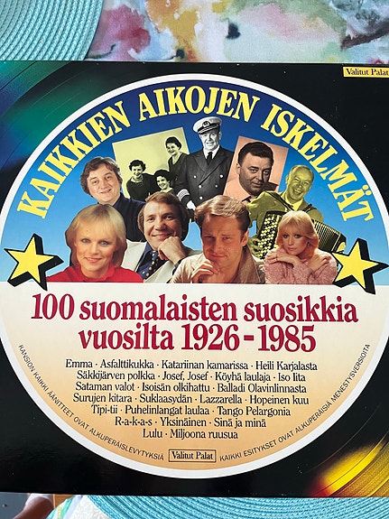 Kaikkien aikojen iskelmät 100 suomalaisten suosikkia 1926–1985 LP-levy