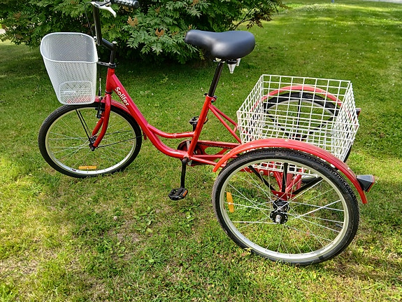 Aikuisten kolmirattainen pyörä takakorilla