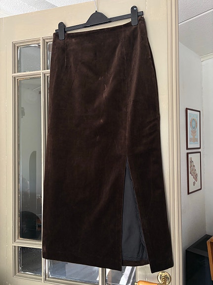 Ruskea samettihame, vintage, 36